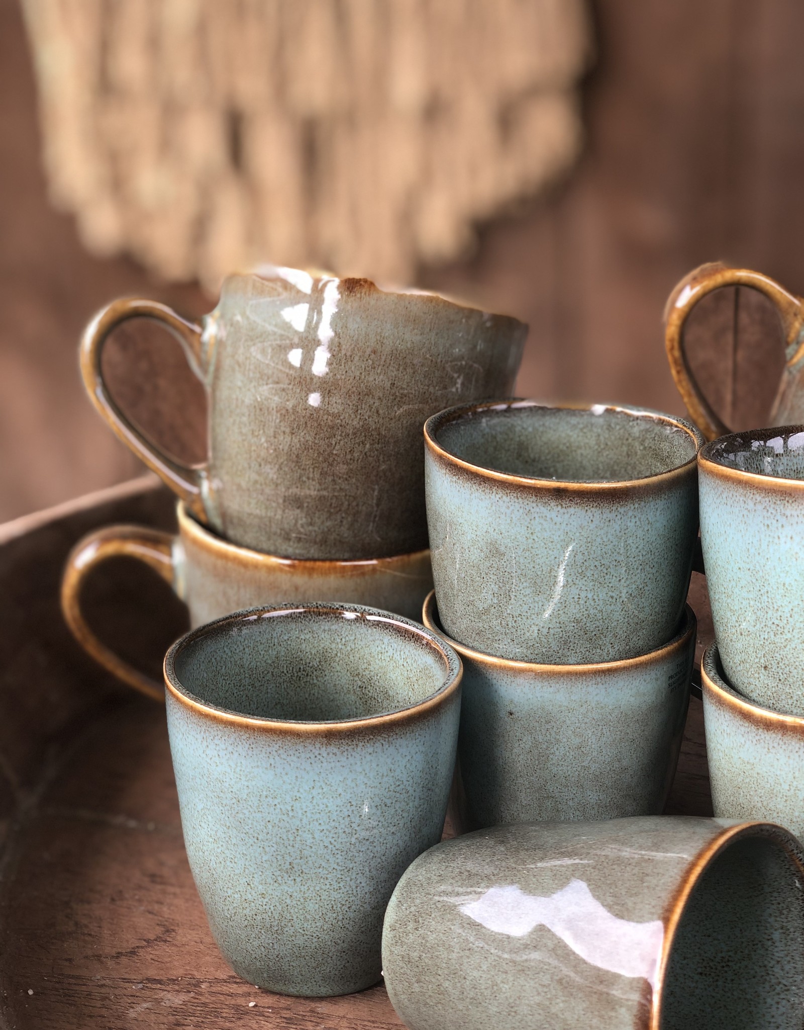 Mica decorations Koffiebeker - set van 6 - groen