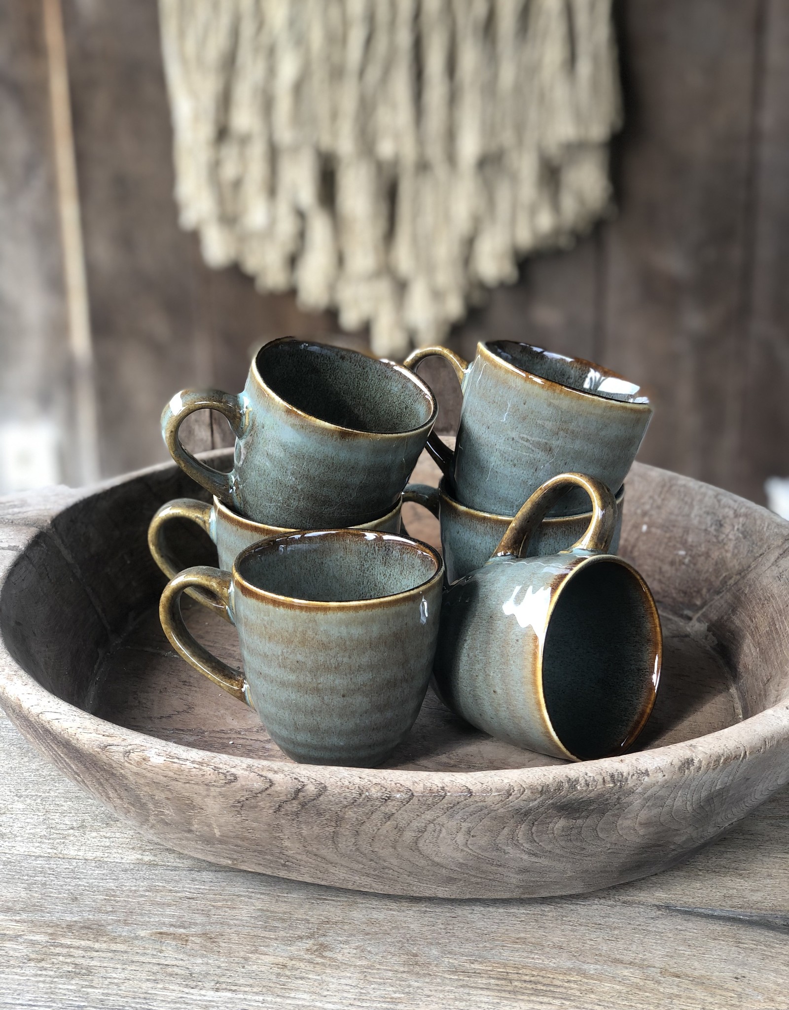 Mica decorations Mok large Tabo- set van 6  -  groen