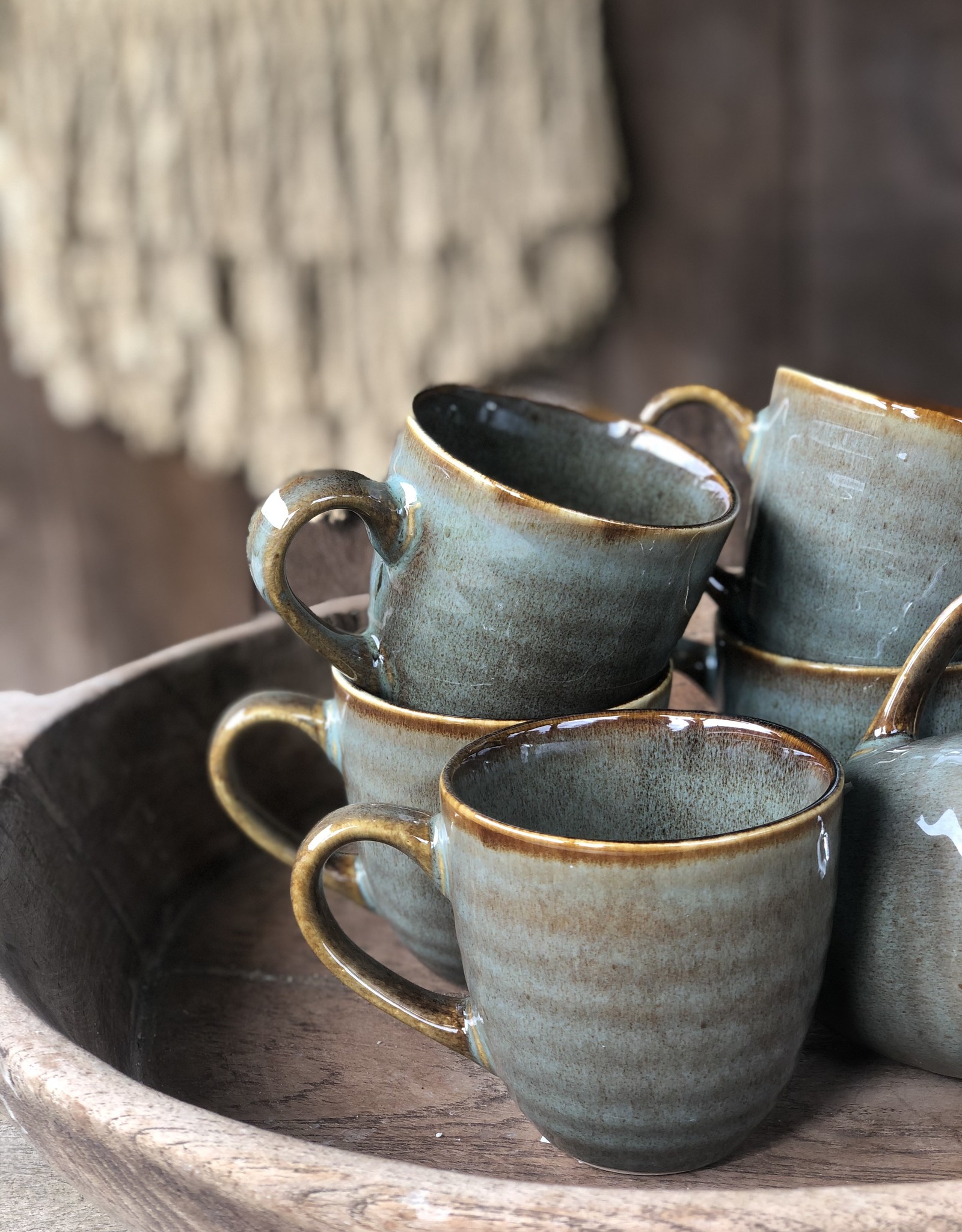 Mica decorations Mok large Tabo- set van 6  -  groen