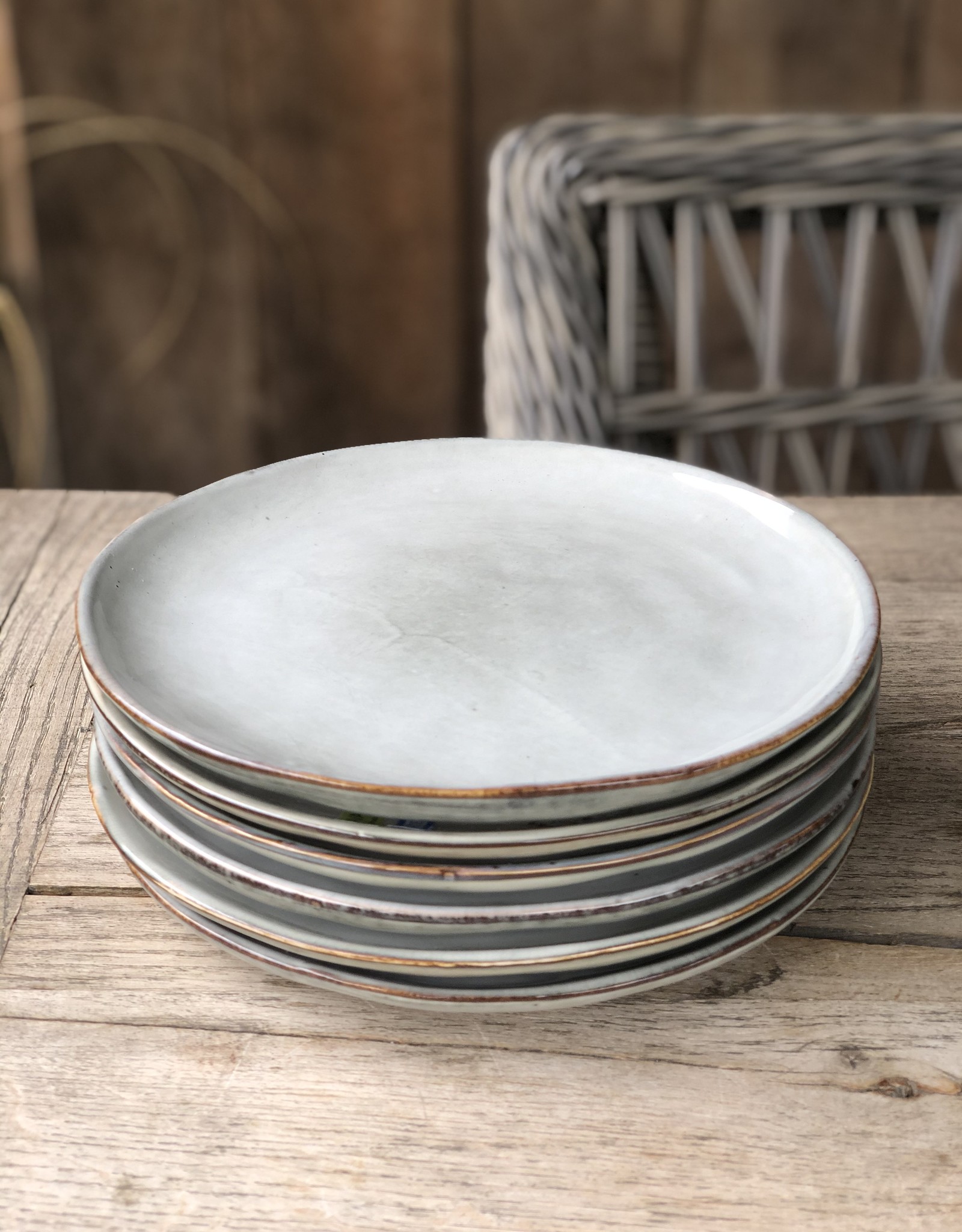 Lavandoux Dinerbord set van 8  - grijs groen