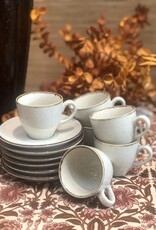 Espresso kop en schotel- set van 4 - creme