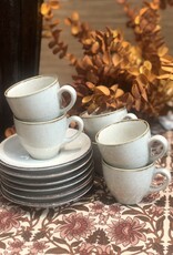 Espresso kop en schotel- set van 4 - creme