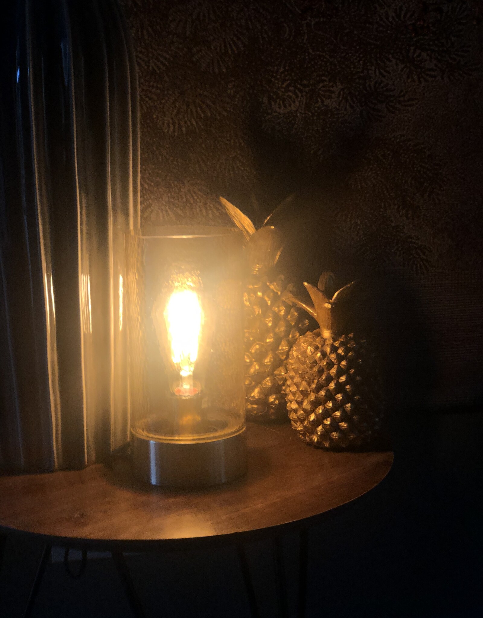 Home Delight Tafellamp Milo amber kleurig glas