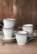 Mica decorations Kop en schotel Tabo - grijs - set van 4