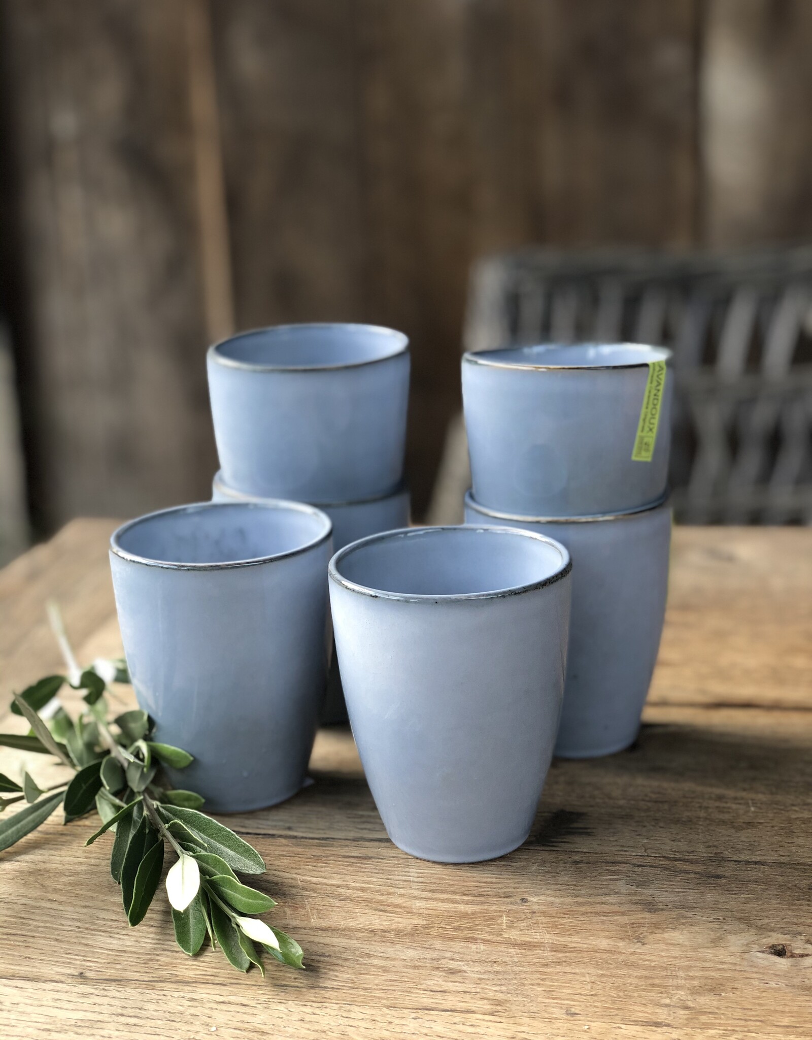 Lavandoux Beker- set van 6 large - Blauw