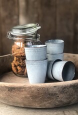 Mica decorations Koffiebeker Racco grijs S- set van 6