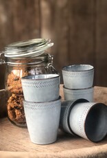 Mica decorations Koffiebeker Racco grijs S- set van 6