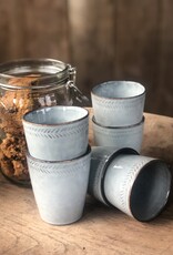 Mica decorations Koffiebeker Racco grijs S- set van 6