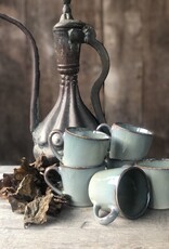 Mica decorations Koffiebeker Racco groen - set van 6