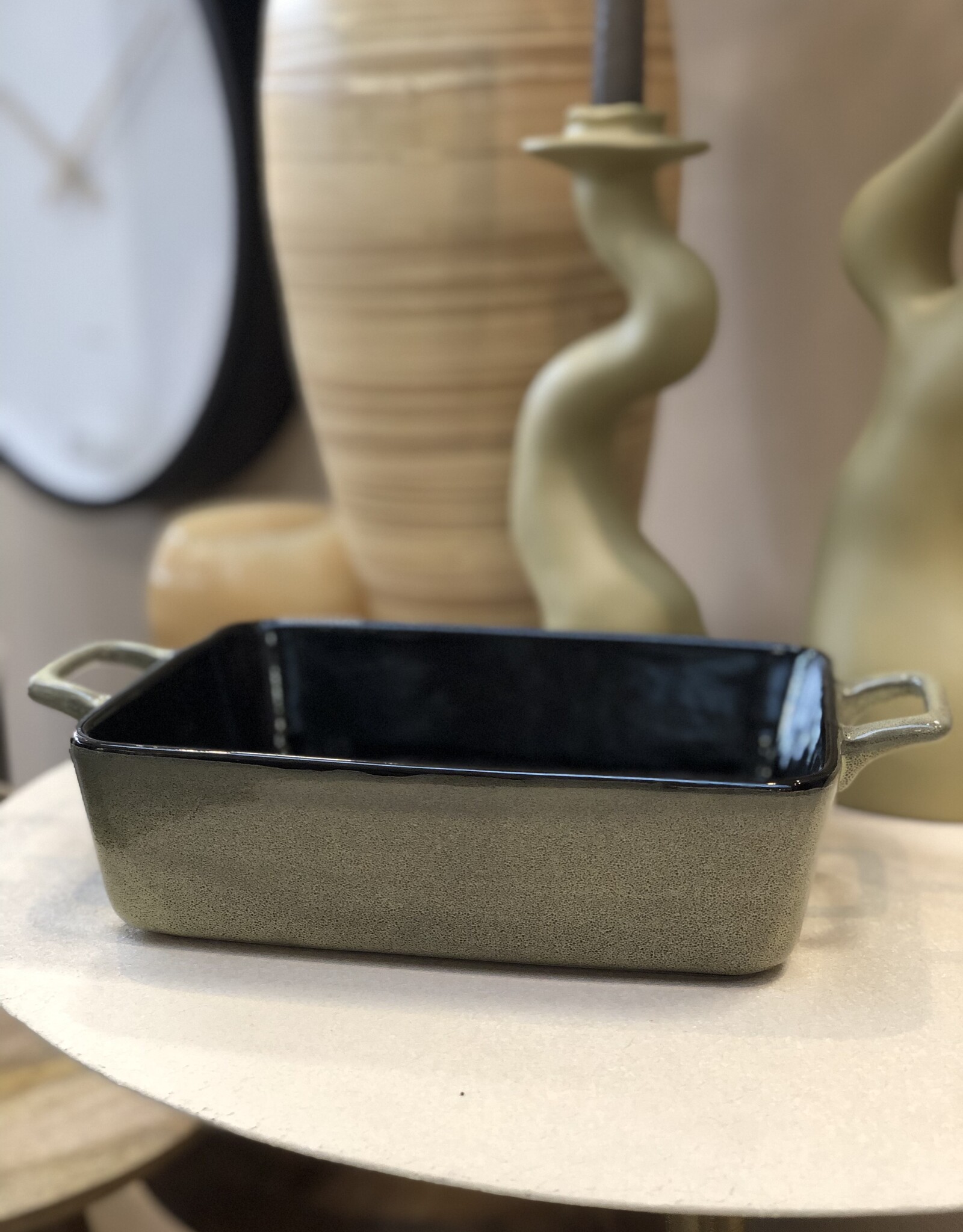 Elzet Ovenschaal  Stoneware - oud groen