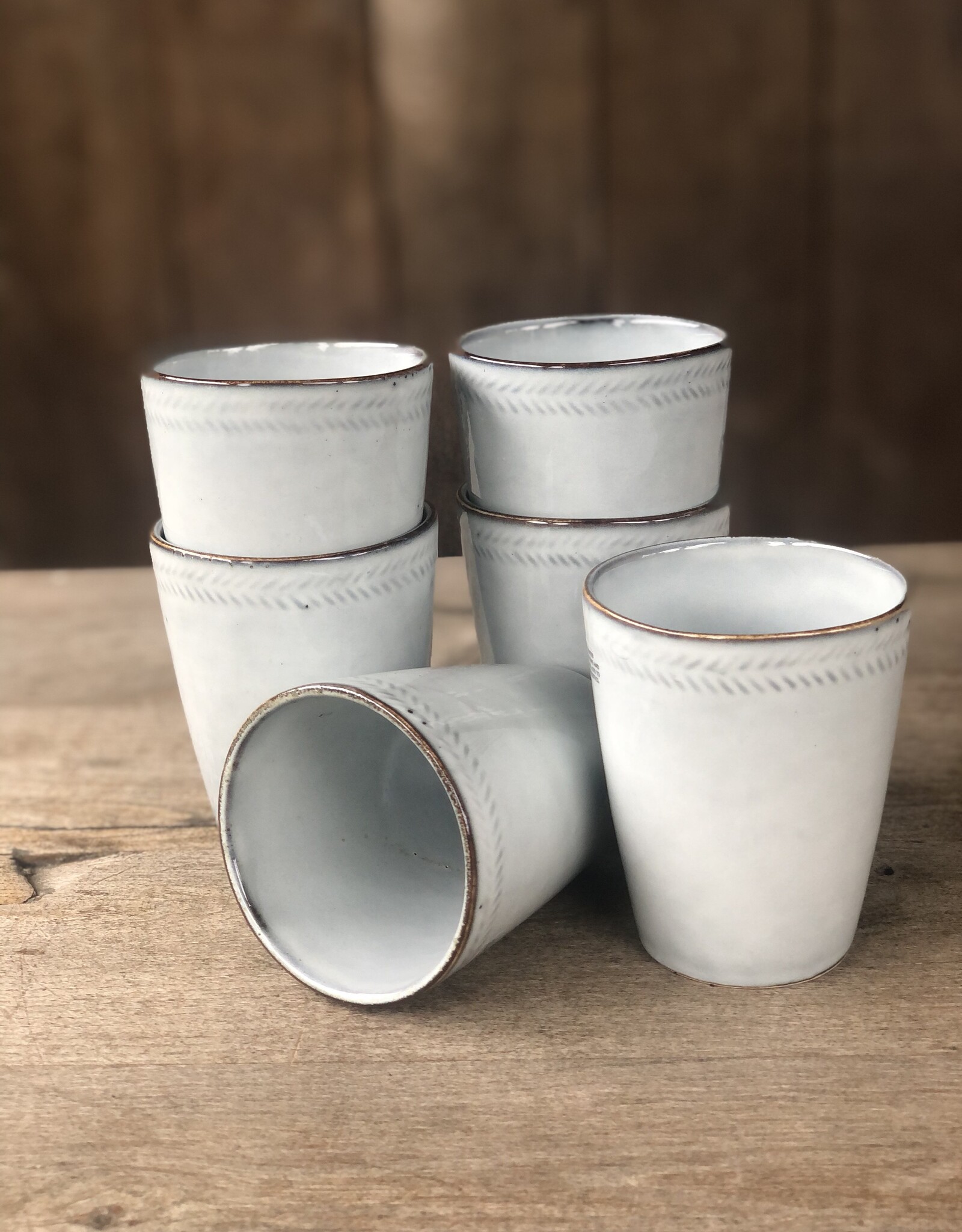 Mica decorations Koffiebeker Racco grijs - set van 6 - large