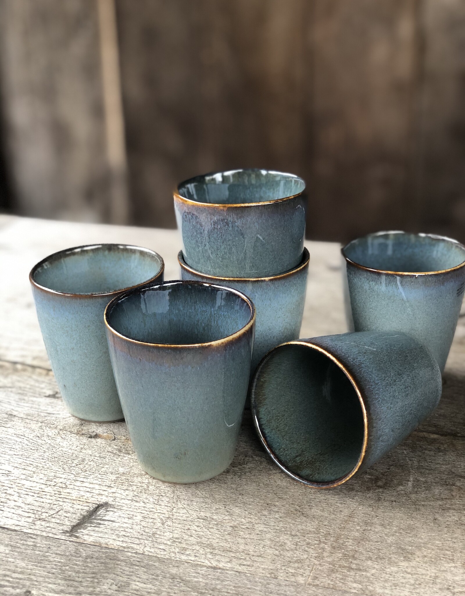 Mica decorations Koffiebeker Racco groen S - set van 6