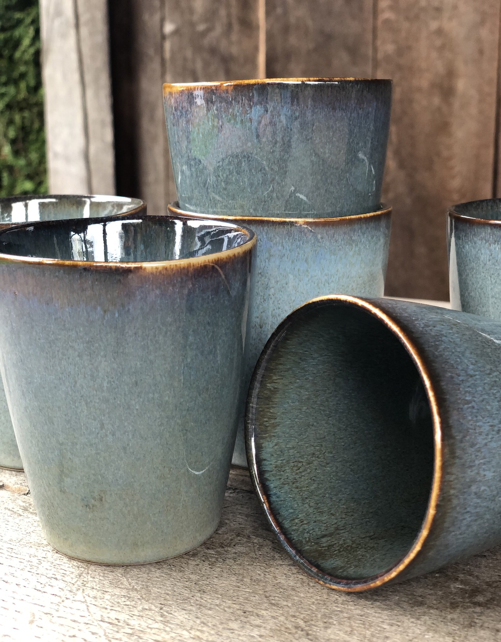 Mica decorations Koffiebeker Racco groen S - set van 6