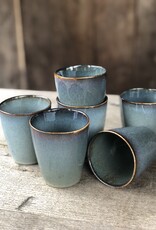 Mica decorations Koffiebeker Racco groen S - set van 6