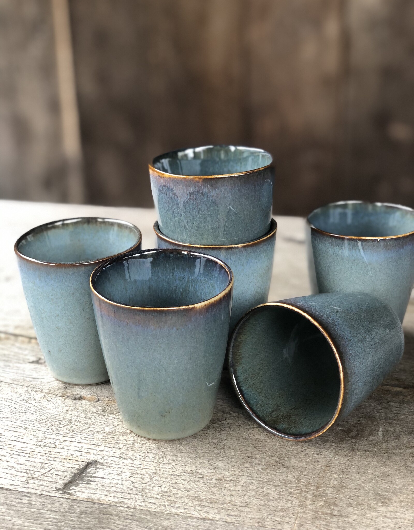 Mica decorations Koffiebeker Racco groen S - set van 6