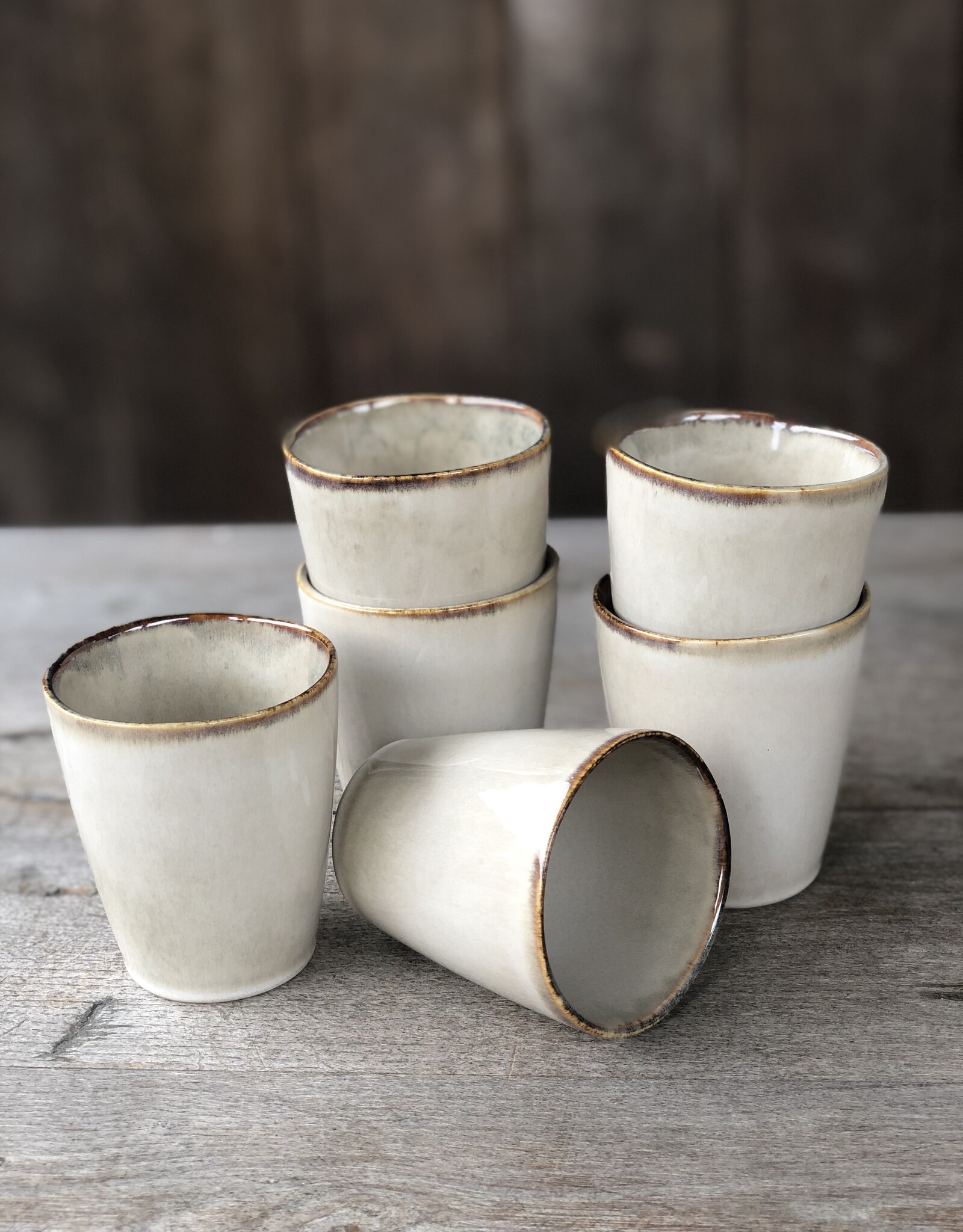 Mica decorations Koffiebeker Racco S beige - set van 6