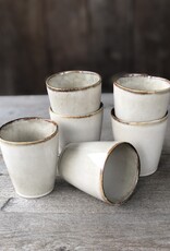 Mica decorations Koffiebeker Racco S beige - set van 6