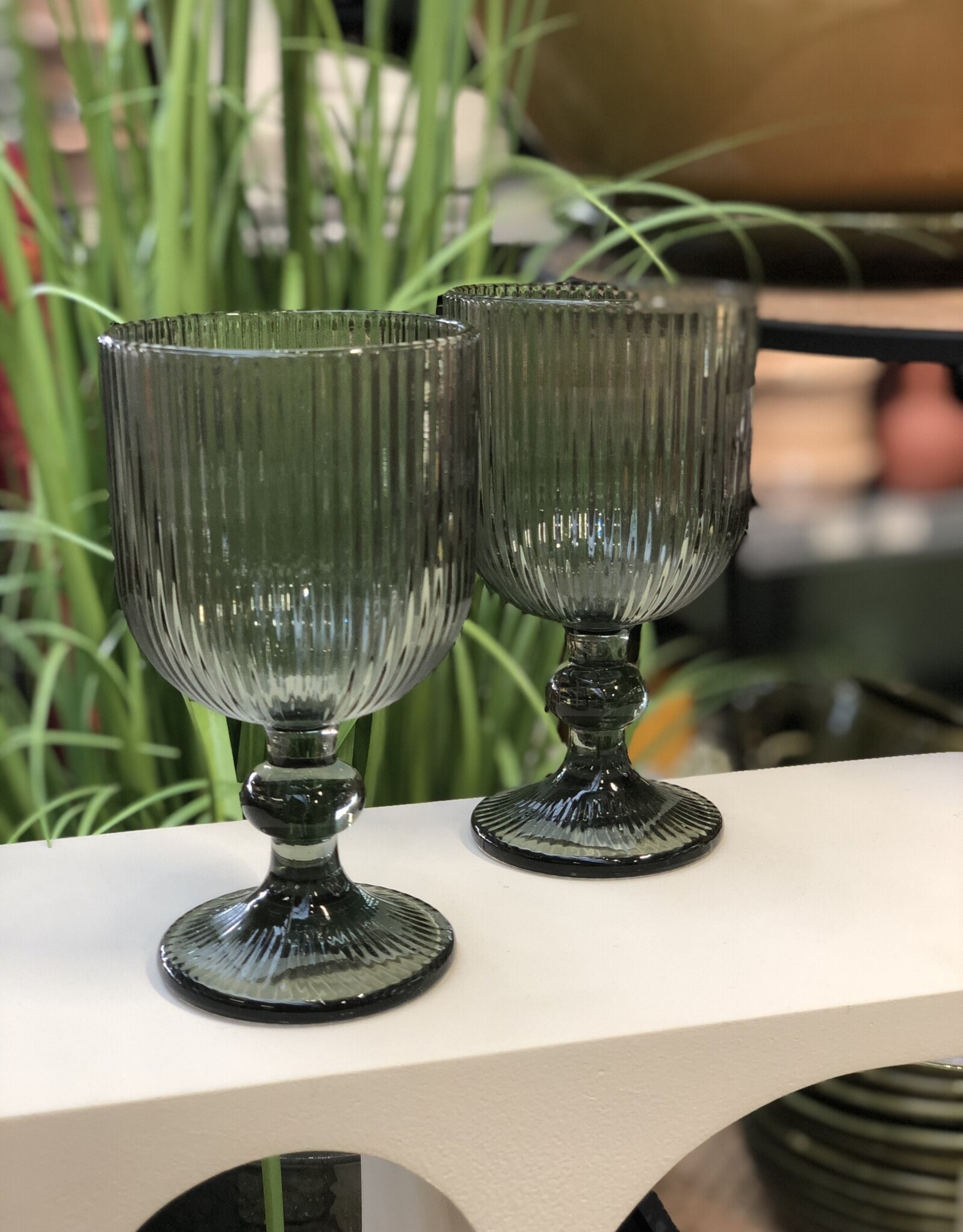 Mica decorations Wijnglas  set van 6 - grijs