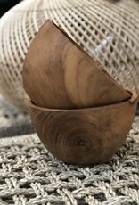 Eigen en anders Teak houten kom set van 2 - L