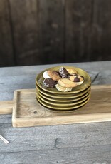 Mica decorations Bordje Tabo - 14 cm - set van 6 - oker