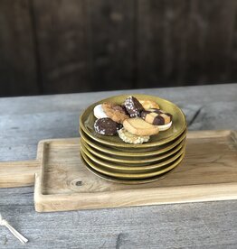 Mica decorations Bordje Tabo -14 cm - set van 6 - oker