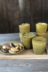 Mica decorations Bordje Tabo - 14 cm - set van 6 - oker