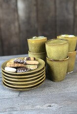 Mica decorations Bordje Tabo - 14 cm - set van 6 - oker