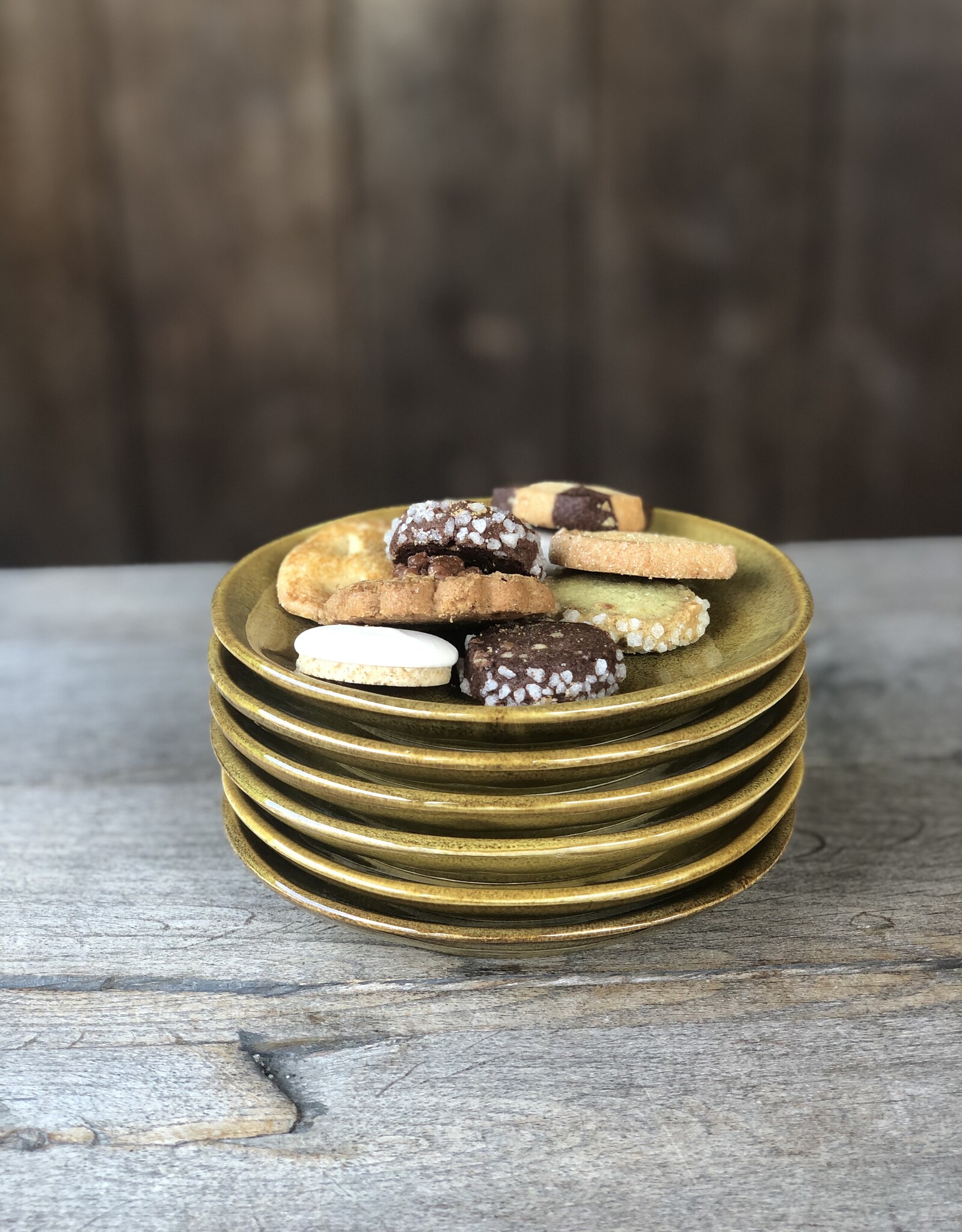 Mica decorations Bordje Tabo - 14 cm - set van 6 - oker