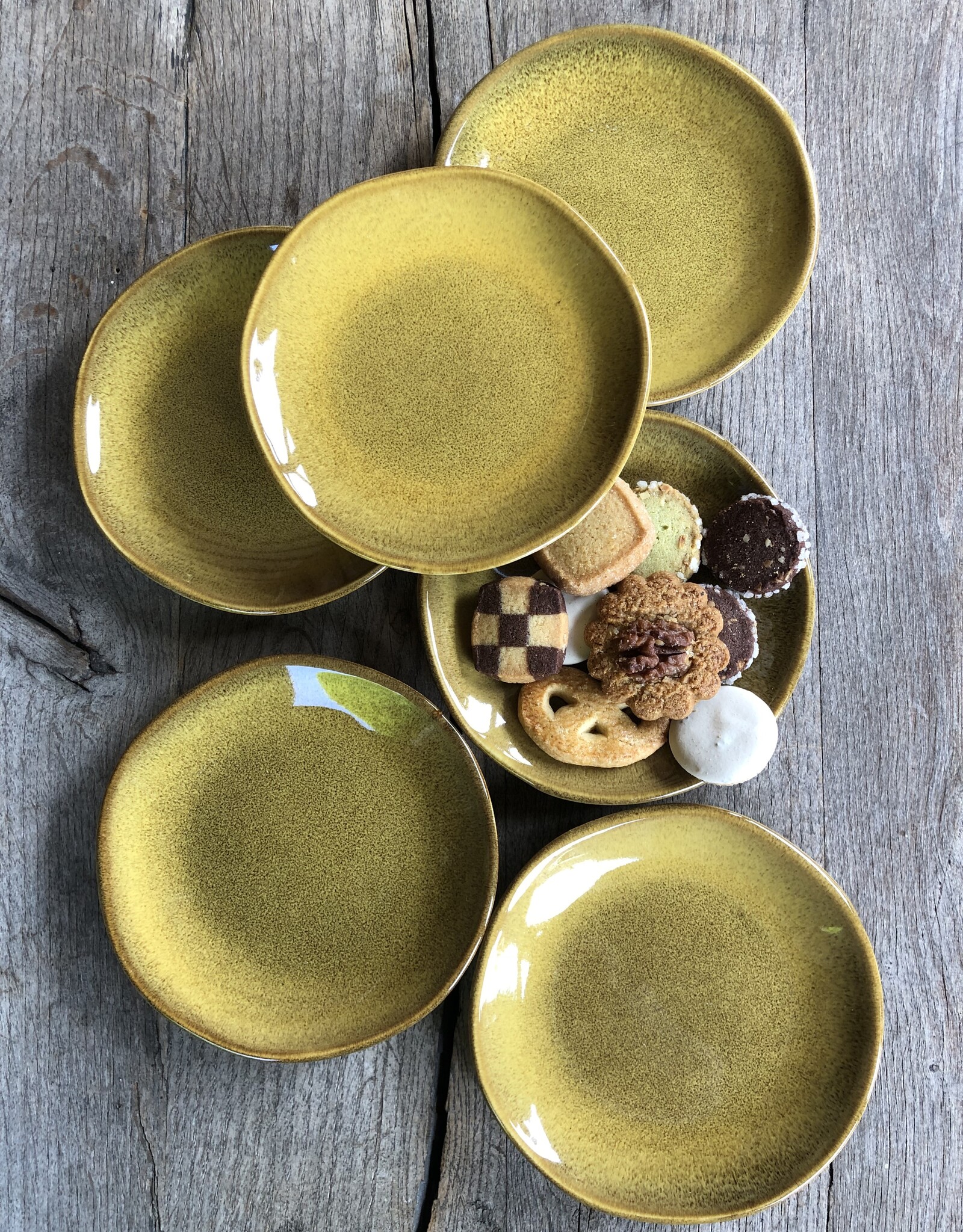 Mica decorations Bordje Tabo - 14 cm - set van 6 - oker