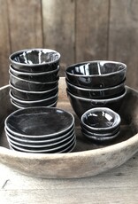 Mica decorations Kom Tabo - 14 cm - set van 3 - zwart