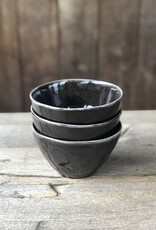 Mica decorations Kom Tabo - 14 cm - set van 3 - zwart