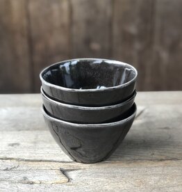 Mica decorations Kom 14 cm - set van 3  - zwart