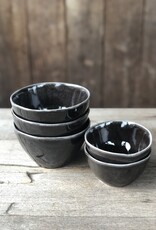 Mica decorations Kom Tabo - 14 cm - set van 3 - zwart