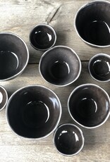 Mica decorations Kom Tabo - 14 cm - set van 3 - zwart