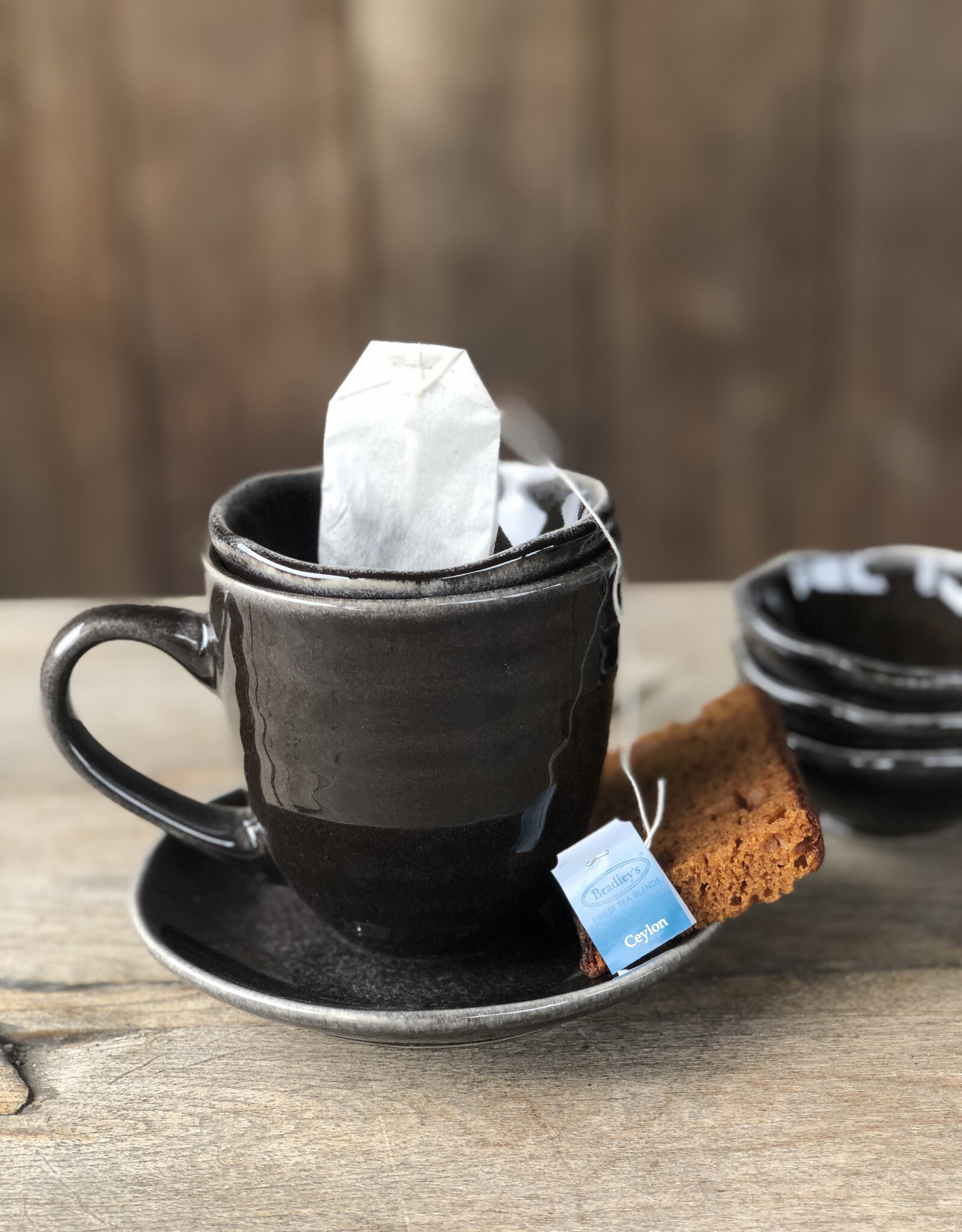 Mica decorations Mok large Tabo - set van 6  - zwart