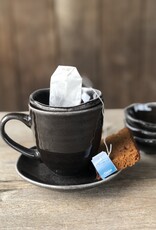 Mica decorations Schaaltje Tabo - 8,5 cm - set van 6 - zwart