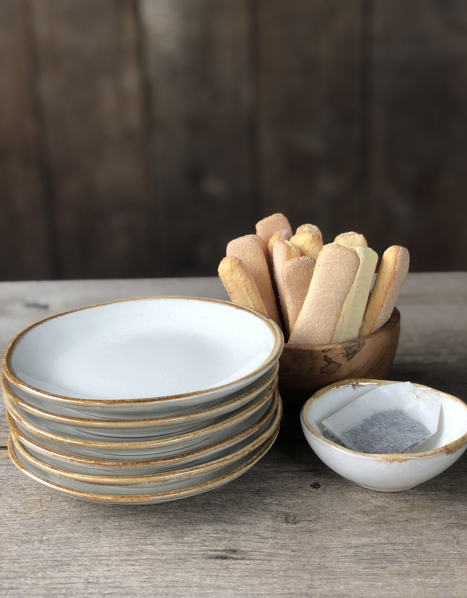 Mica decorations Bordje Tabo - 14 cm - set van 8 - wit