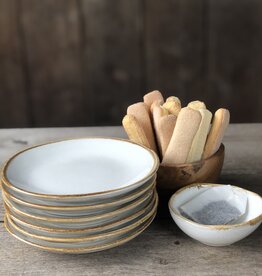 Mica decorations Bordje Tabo - 14 cm - set van 8 - wit