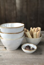 Mica decorations Schaaltje Tabo - 11,5 cm - set van 6 - wit