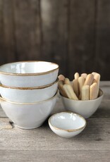 Mica decorations Kom  Tabo - 14 cm - set van 3 - wit