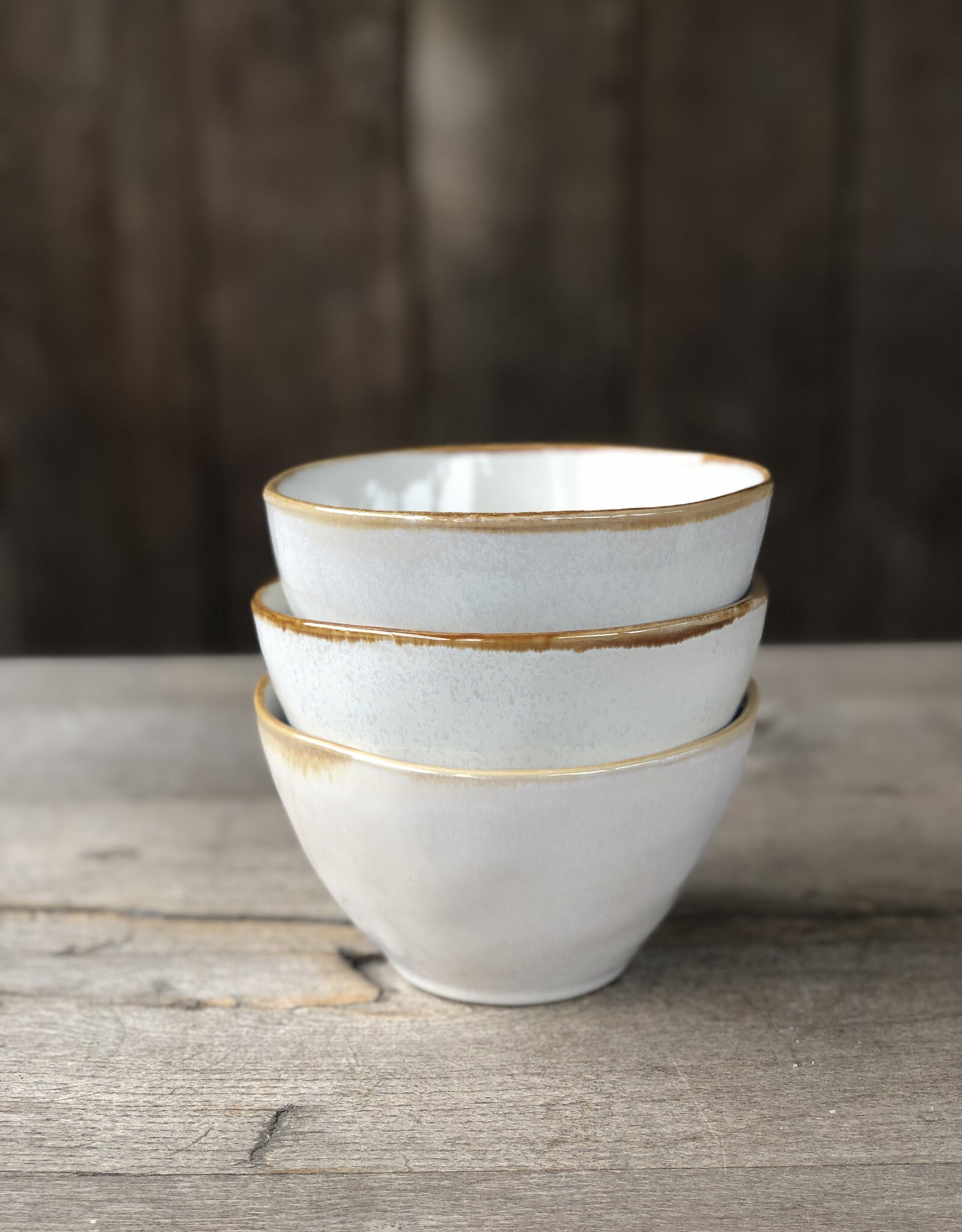 Mica decorations Kom  Tabo - 14 cm - set van 3 - wit