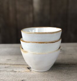 Mica decorations Kom Tabo - 14 cm - set van 3 - wit