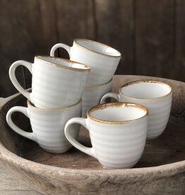 Mica decorations Mok large Tabo - set van 6  - wit