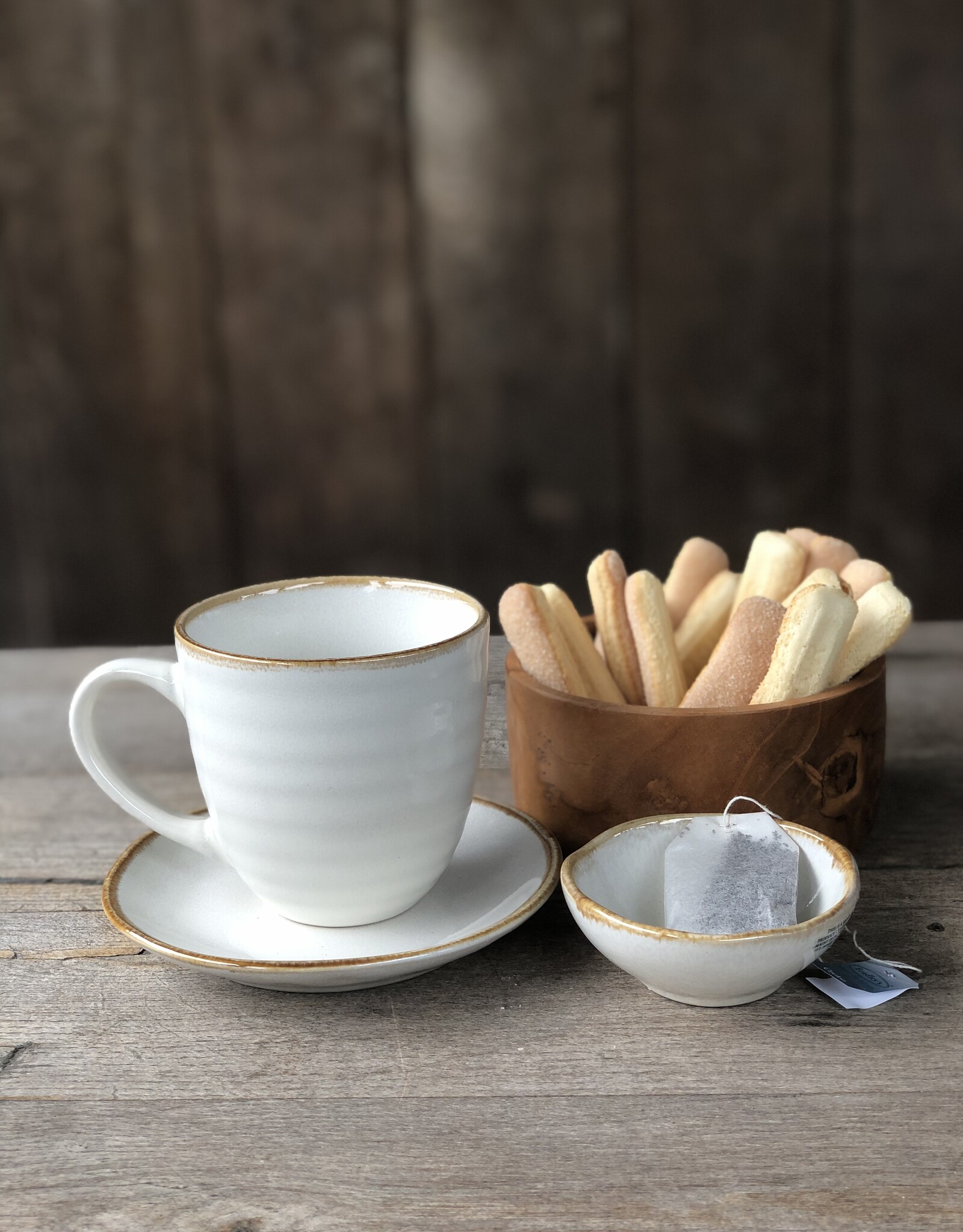 Mica decorations Mok large Tabo - set van 6  - wit