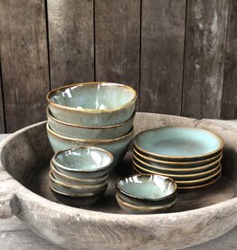 Mica decorations Schaaltje Tabo - 8,5 cm -  set van 6 - groen