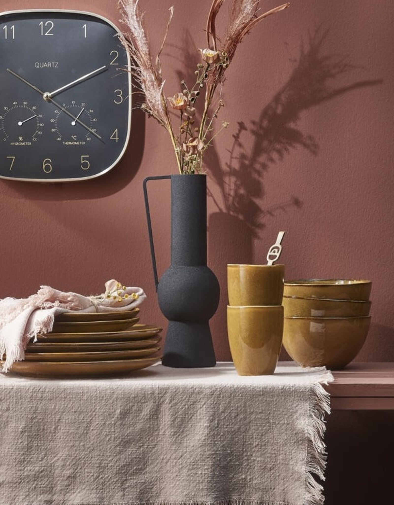 Mica decorations Kom Tabo - 14 cm - set van 3 - oker