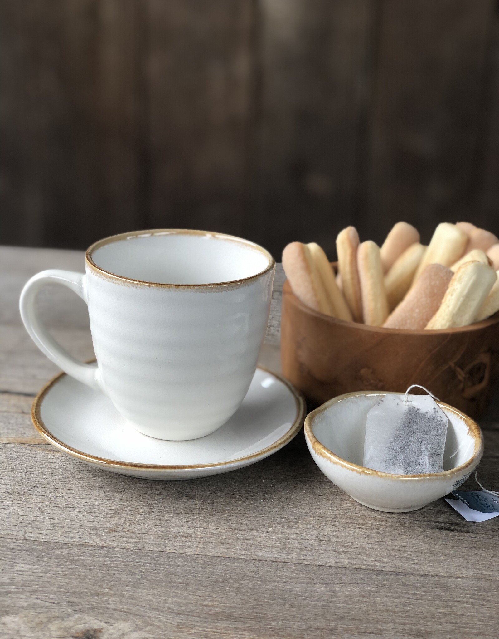 Mica decorations Bordje Tabo - 14 cm - set van 8 - wit