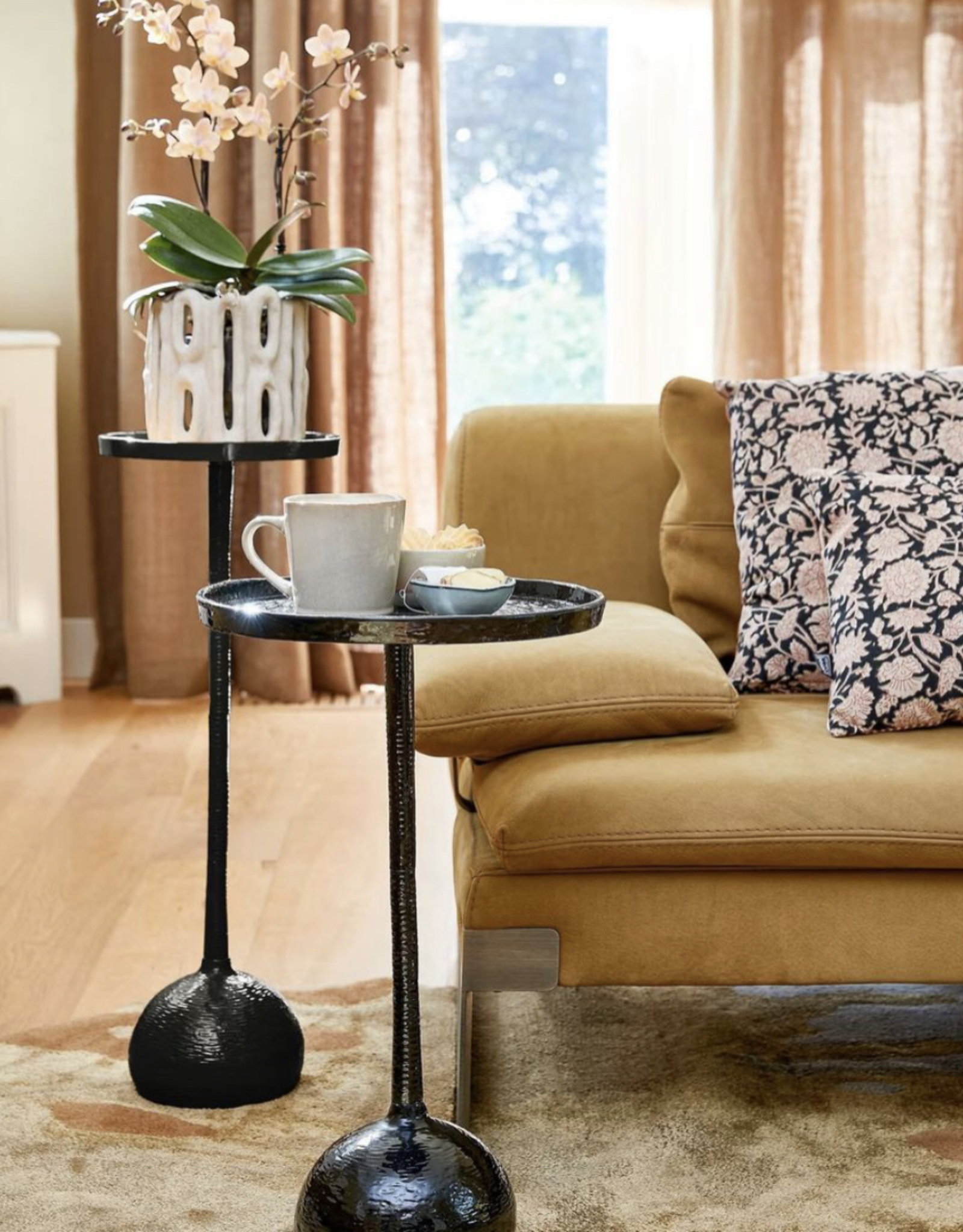 Mica decorations Soepkom Racco beige  XL - set van 4