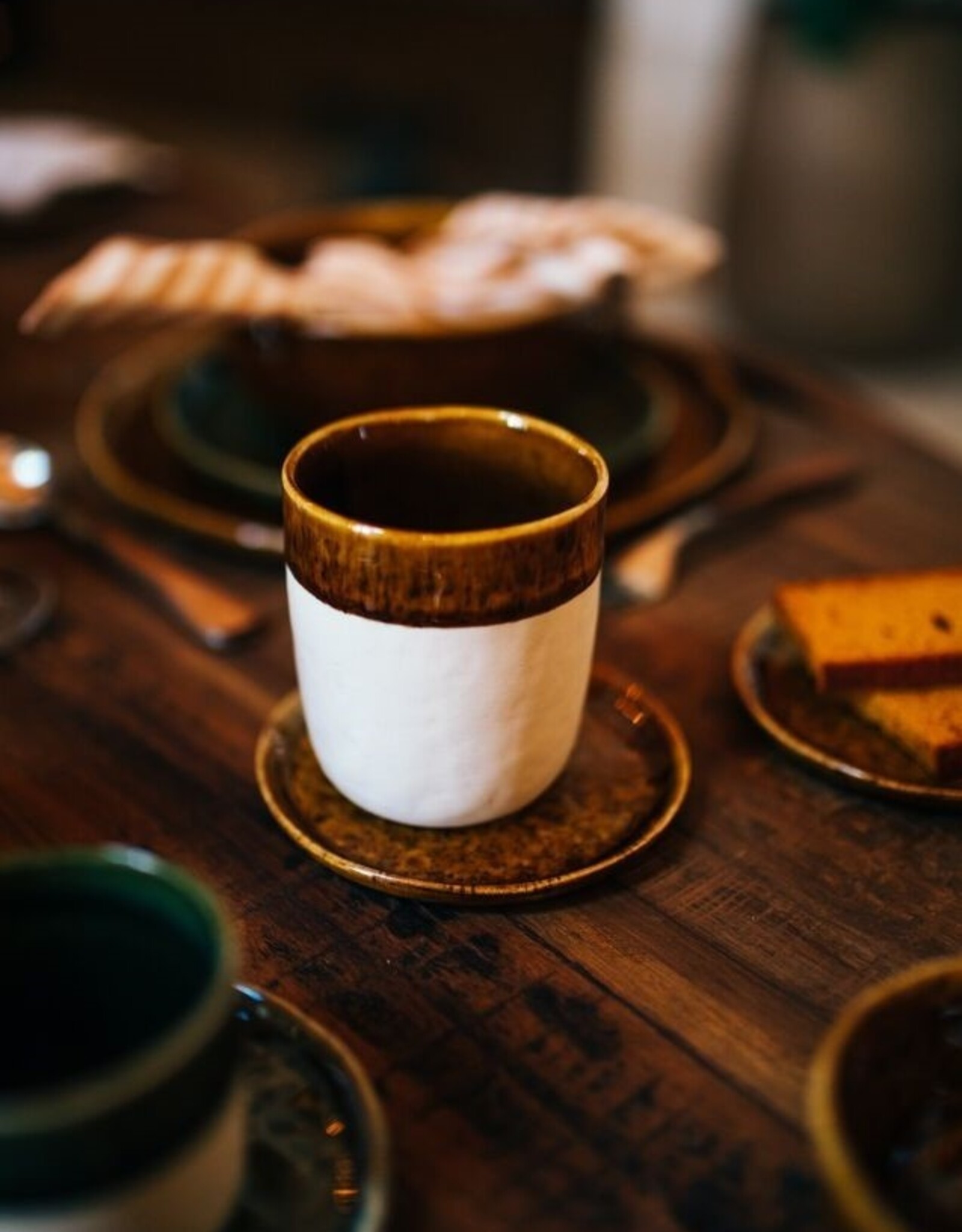 Pomax Koffiebeker Large - set van 4 - bruin