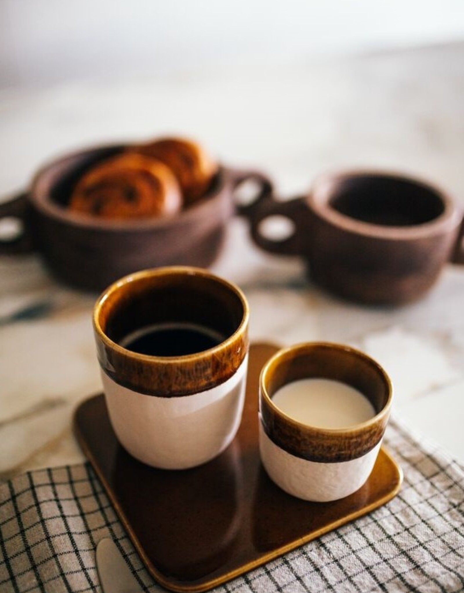Pomax Koffiebeker Large - set van 4 - bruin